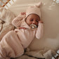 Mushie Ribbed Baby Beanie Blush - Laadlee