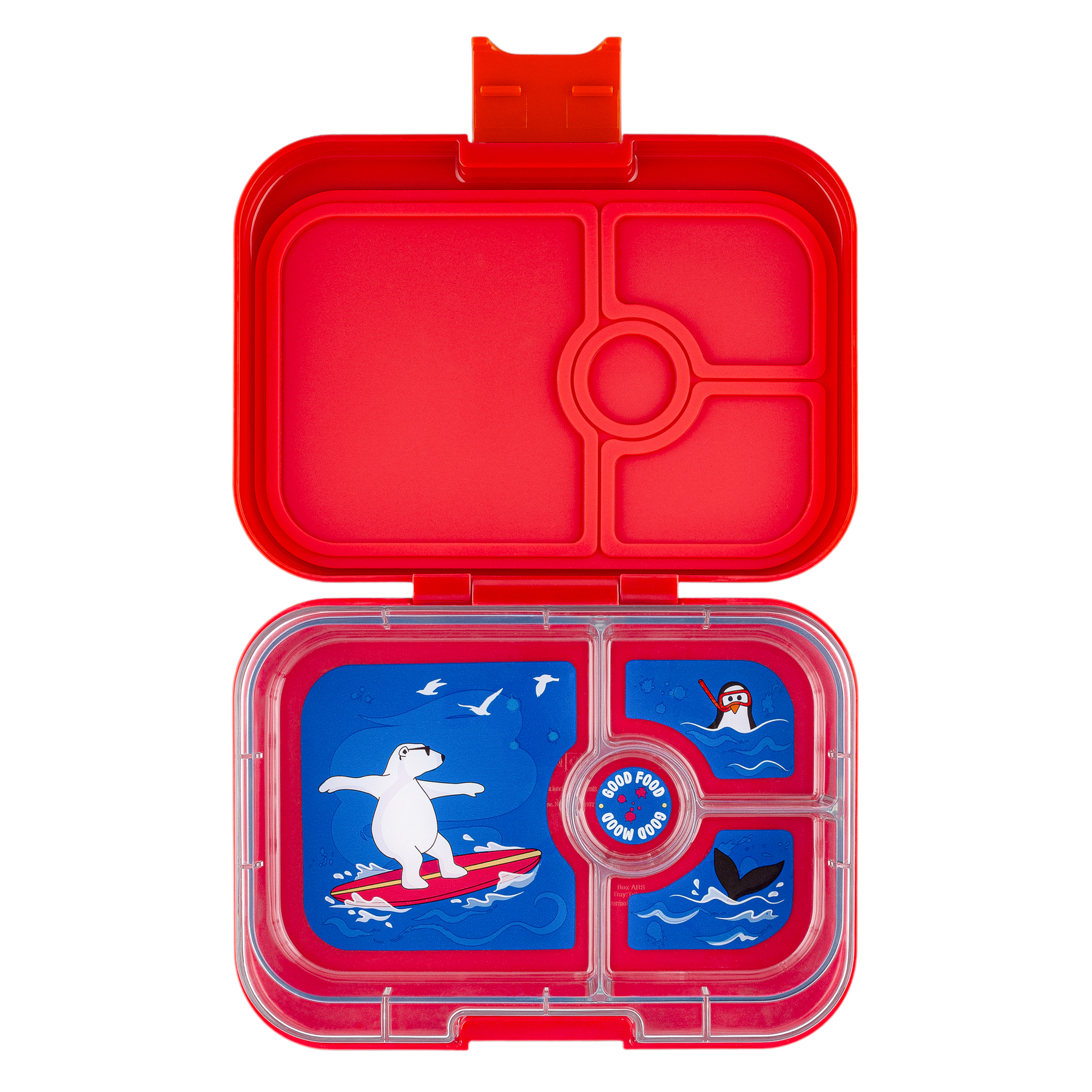 Yumbox Panino 4 Compartment Polar Bear Lunch Box - Roar Red - Laadlee