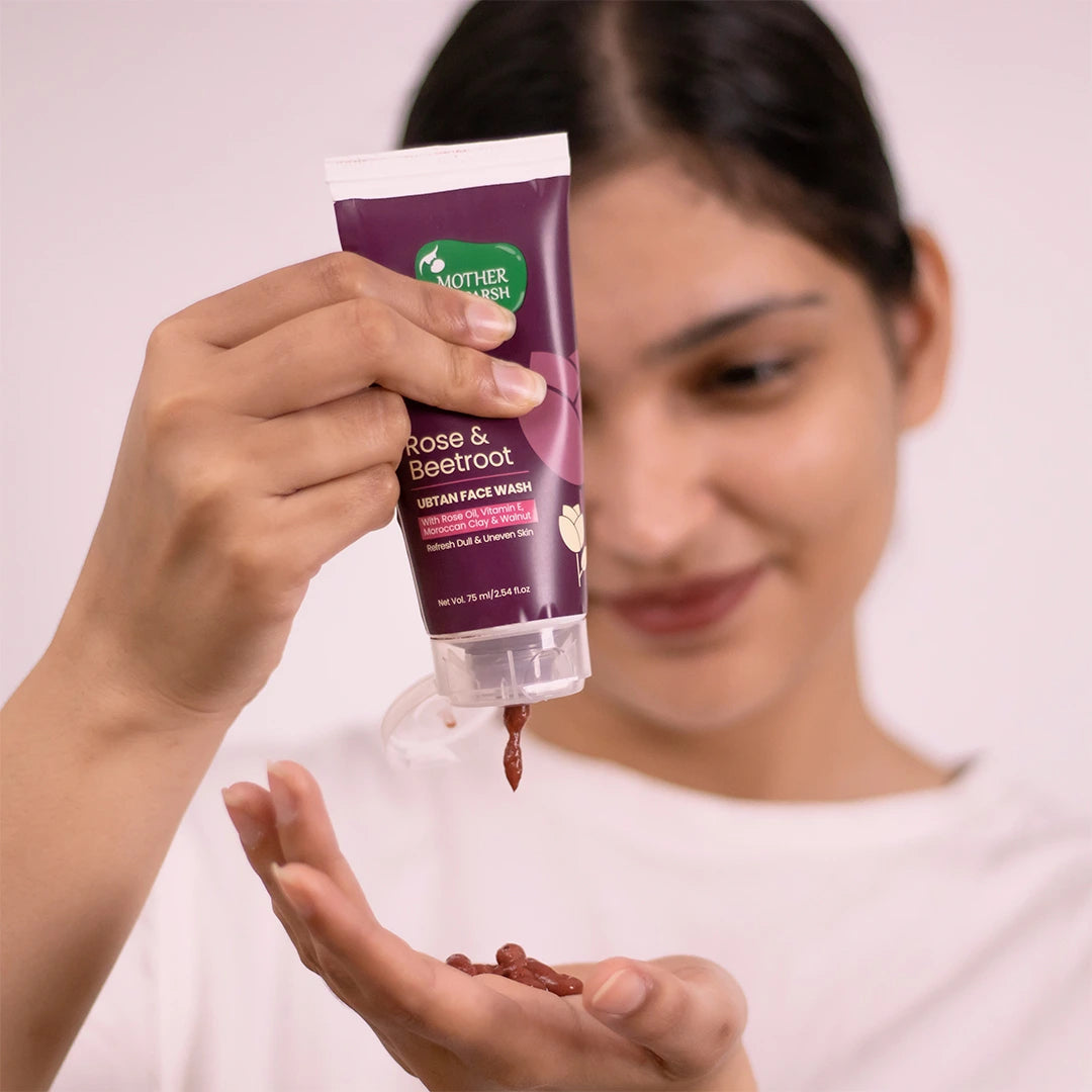 Mother Sparsh Rose & Beetroot Ubtan Facewash - 75ml - Laadlee