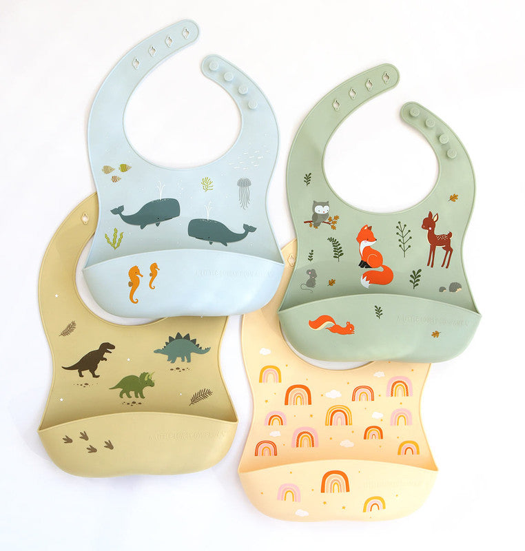 A Little Lovely Company Silicone Bib Set of 2 - Forest Friends - Laadlee