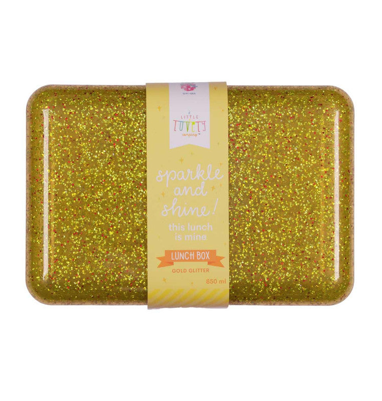 A Little Lovely Company Lunch Box - Gold Glitter - Laadlee
