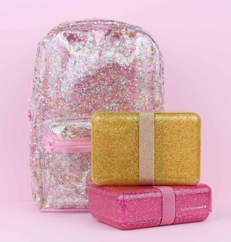 A Little Lovely Company Lunch Box - Gold Glitter - Laadlee