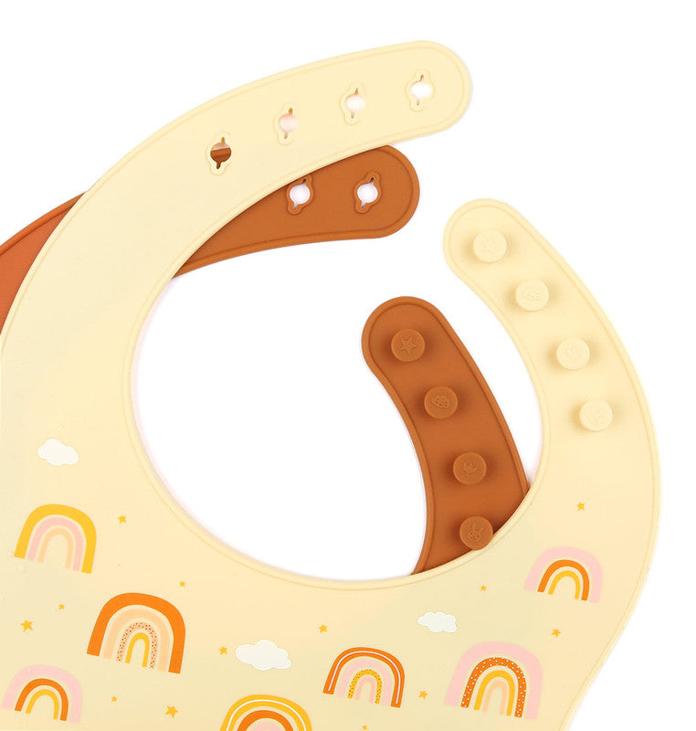 A Little Lovely Company Silicone Bib Set of 2 - Rainbows - Laadlee