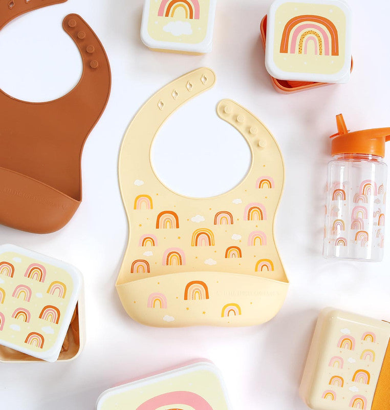A Little Lovely Company Silicone Bib Set of 2 - Rainbows - Laadlee