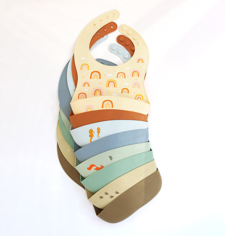 A Little Lovely Company Silicone Bib Set of 2 - Rainbows - Laadlee