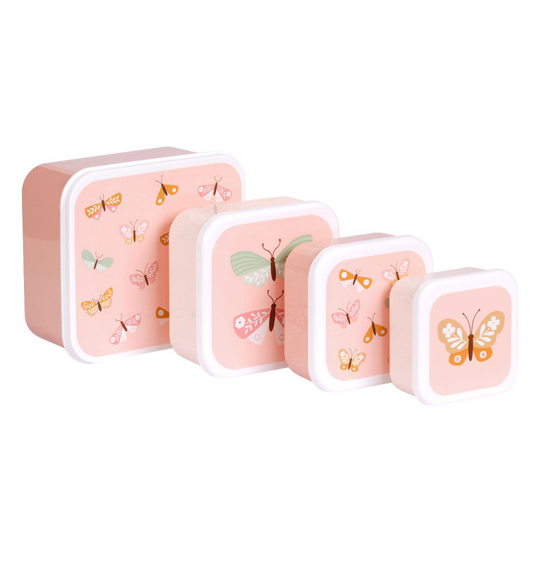 A Little Lovely Company Lunch & Snack Box Set - Butterflies - Laadlee