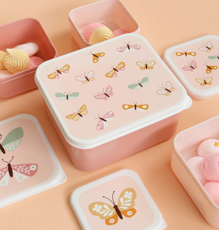 A Little Lovely Company Lunch & Snack Box Set - Butterflies - Laadlee
