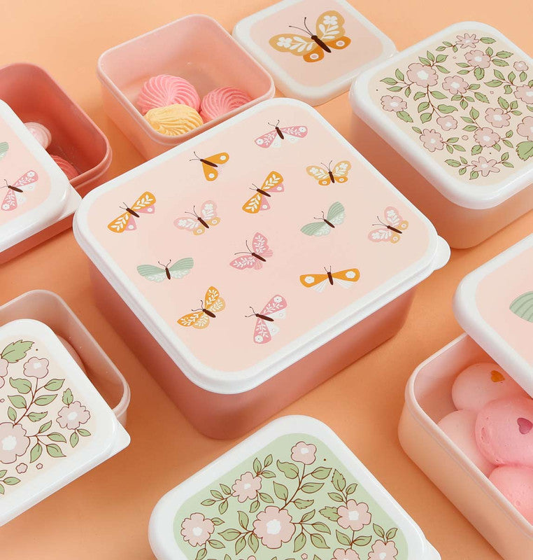 A Little Lovely Company Lunch & Snack Box Set - Butterflies - Laadlee