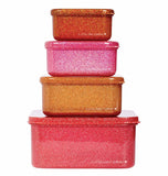 A Little Lovely Company Lunch & Snack Box Set - Glitter - Autumn Pink - Laadlee