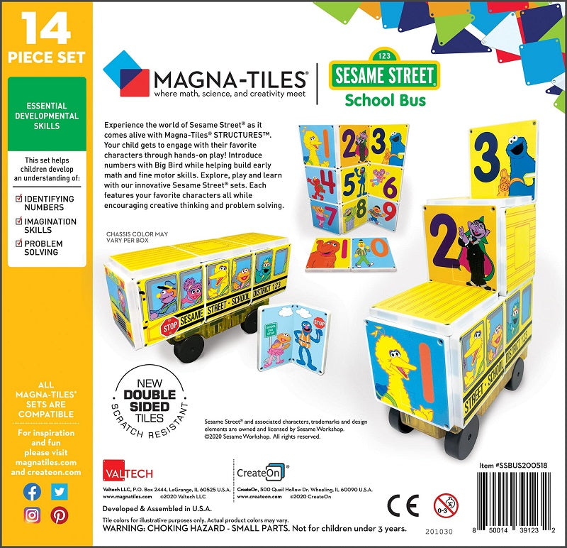 Magna-Tiles Structures Sesame Street School Bus - Laadlee
