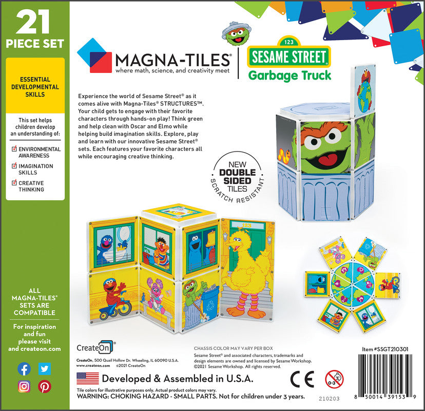 Magna-Tiles Structures Garbage Truck - Laadlee