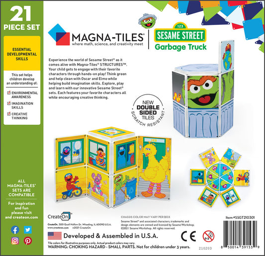 Magna-Tiles Structures Garbage Truck - Laadlee