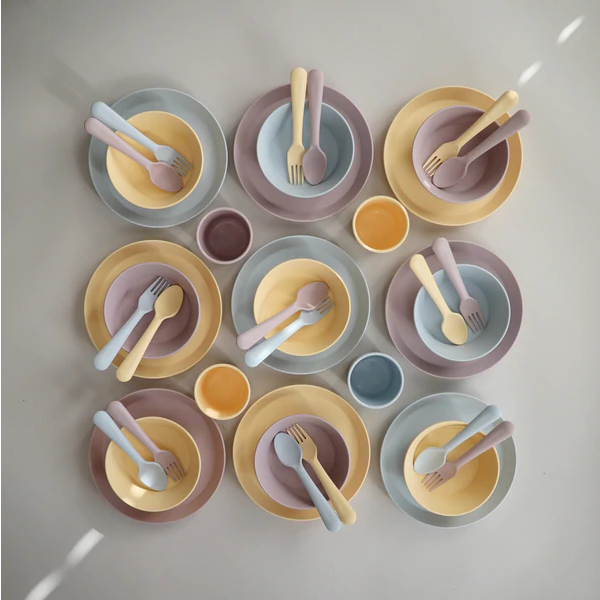 Mushie Dinner Bowl Round Soft Lilac - Laadlee