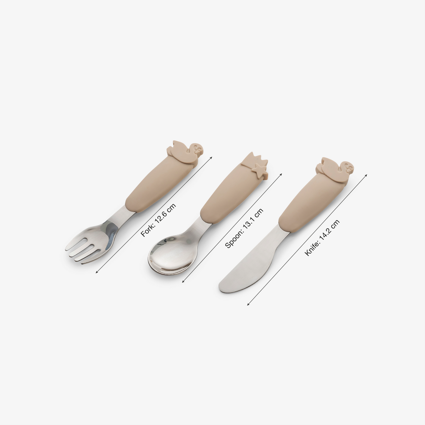 Citron Silicone Cutlery Set with Pouch - Caramel - Laadlee