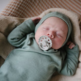 Frigg Fairytale Silicone Baby Pacifier 0-6M, 2Pack, Cream/Stone Blue - Size 1 - Laadlee