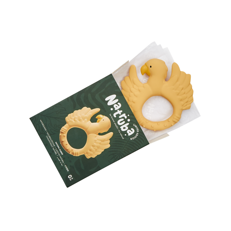 Natruba - Teether Parrot - Yellow - Laadlee