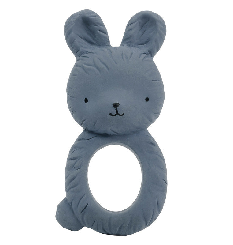 A Little Lovely Company Teething Ring - Bunny Charcoal Blue - Laadlee