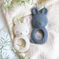 A Little Lovely Company Teething Ring - Bunny Charcoal Blue - Laadlee