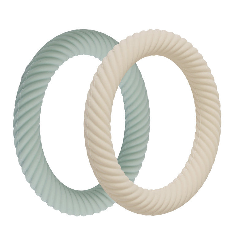 A Little Lovely Company Silicone Teether Classic - Sage Cream - Laadlee