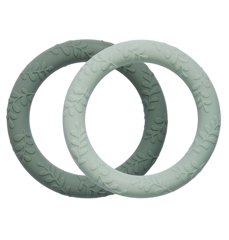 A Little Lovely Company Silicone Teether Leaves - Sage - Laadlee