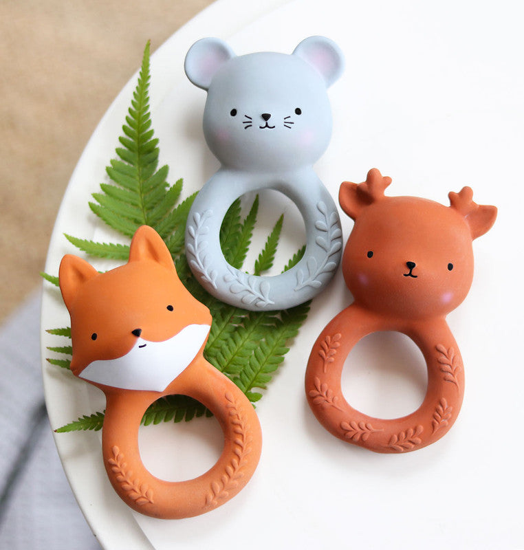 A Little Lovely Company Teething Ring - Mouse - Laadlee