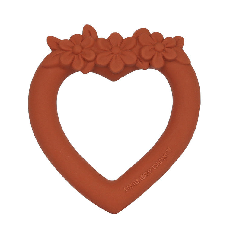 A Little Lovely Company Teething Ring - Sweet Heart Terracotta - Laadlee