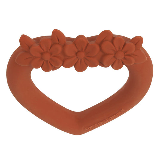 A Little Lovely Company Teething Ring - Sweet Heart Terracotta - Laadlee