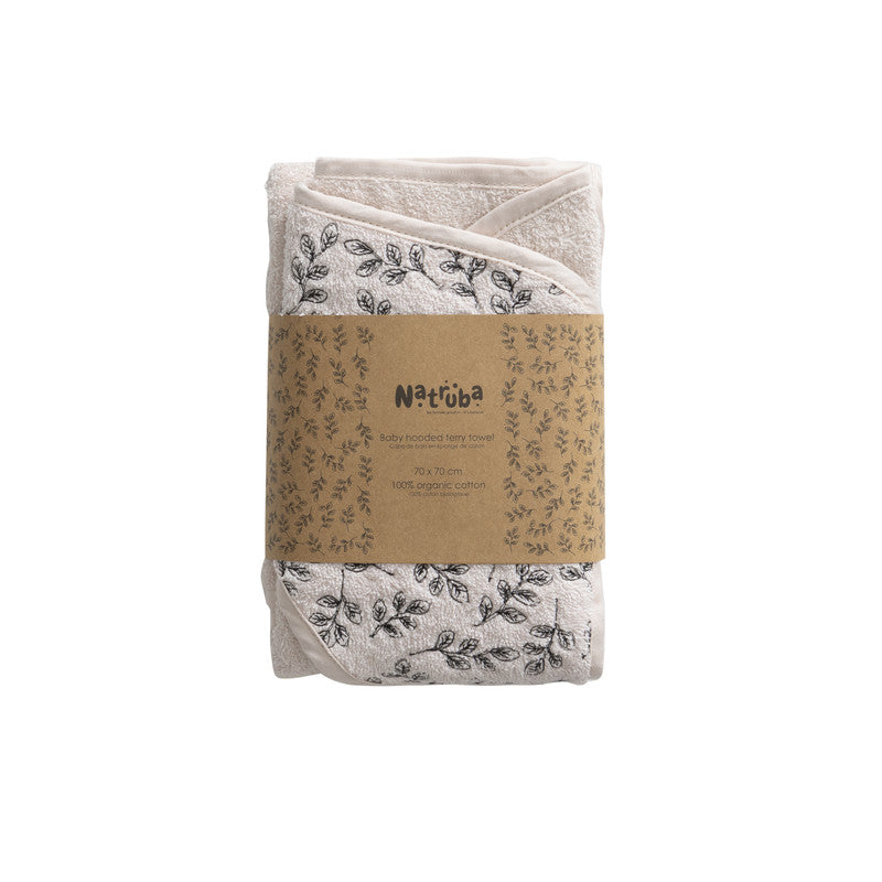 Natruba - Baby Hooded Bath Towel - Creme - Laadlee