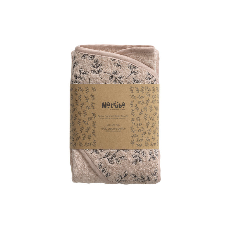 Natruba - Baby Hooded Bath Towel - Powder - Laadlee