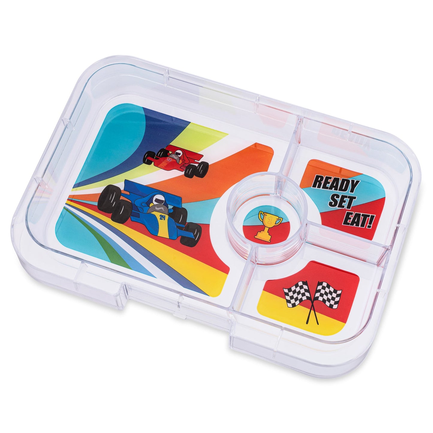 Yumbox Tapas 4 Compartment Race Cars Lunch Box - Monte Carlo Navy - Laadlee