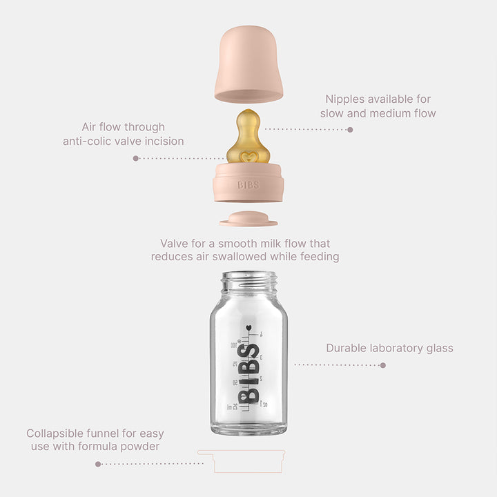 BIBS Baby Bottle 225ml - Baby Blue - Laadlee