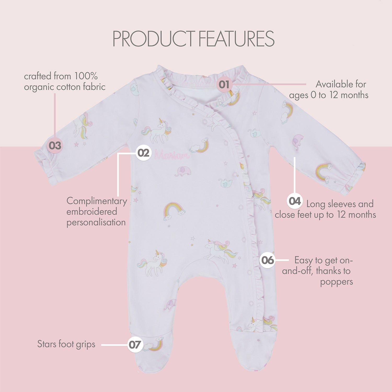 Little IA Unicorn Printed 3-Piece Matching Set - Laadlee