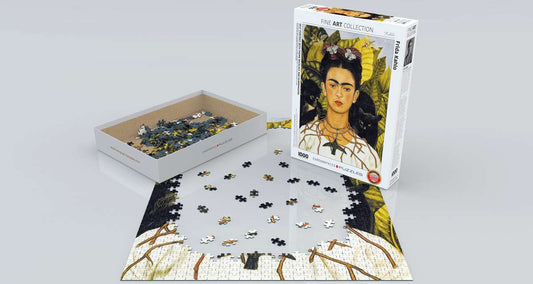 EuroGraphics Self-Portrait With Thorn Necklace & Hummingbird By Frida Kahlo 1000 Pieces Puzzle - Laadlee