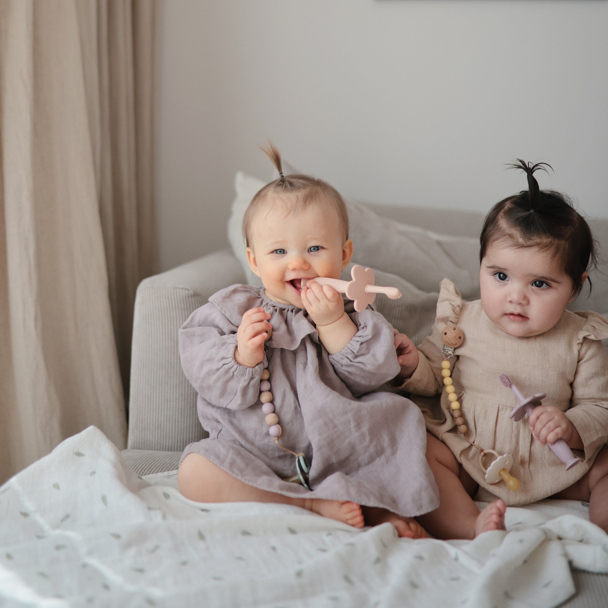 Mushie Flower Training Toothbrush Soft Lilac - Laadlee