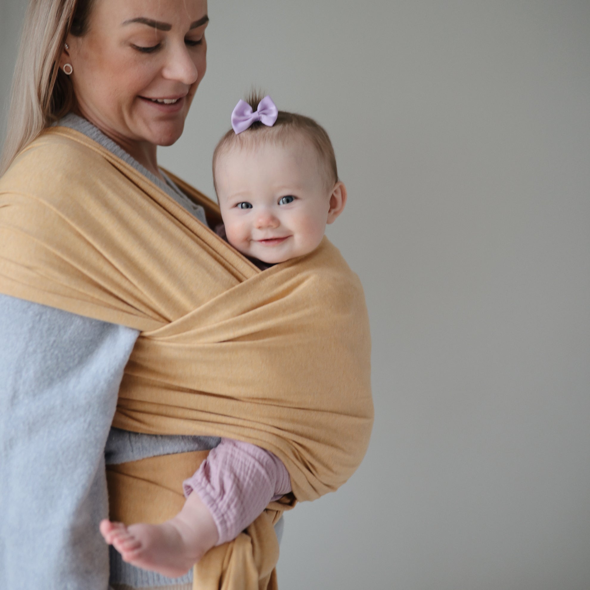 Mushie Baby Carrier Wrap Mustard Melange - Laadlee