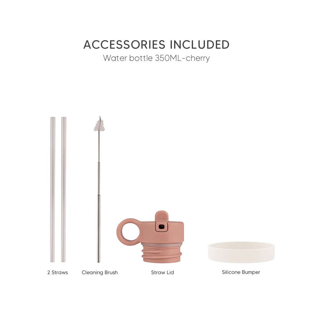 Citron Stainless Steel Water Bottle 250ml - Cherry - Laadlee