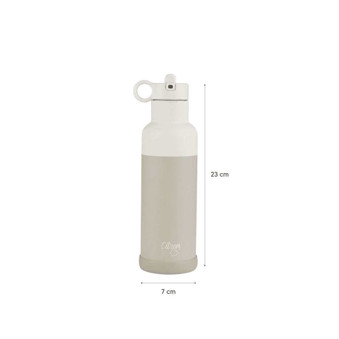 Citron Stainless Steel Water Bottle 500ml - Brown - Laadlee