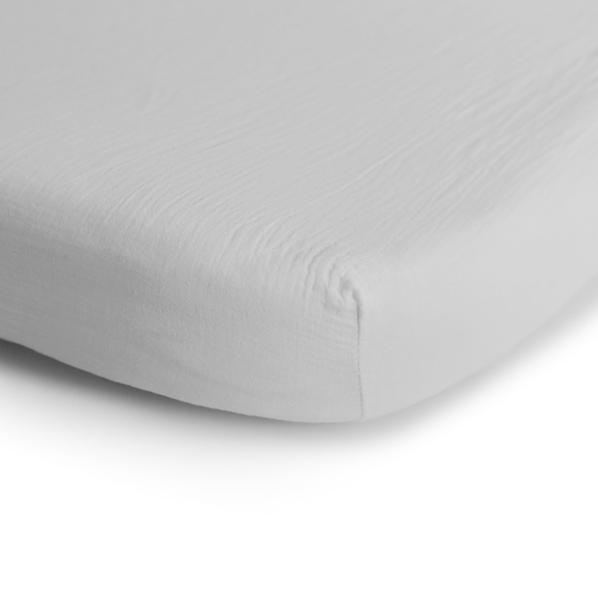 Mushie Crib Sheet Medium White - Laadlee