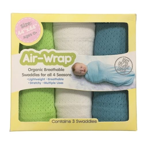 Woombie Old Fashioned Air Wrap - Sea Foam, Quiet Gray, Coral Cloud - Laadlee