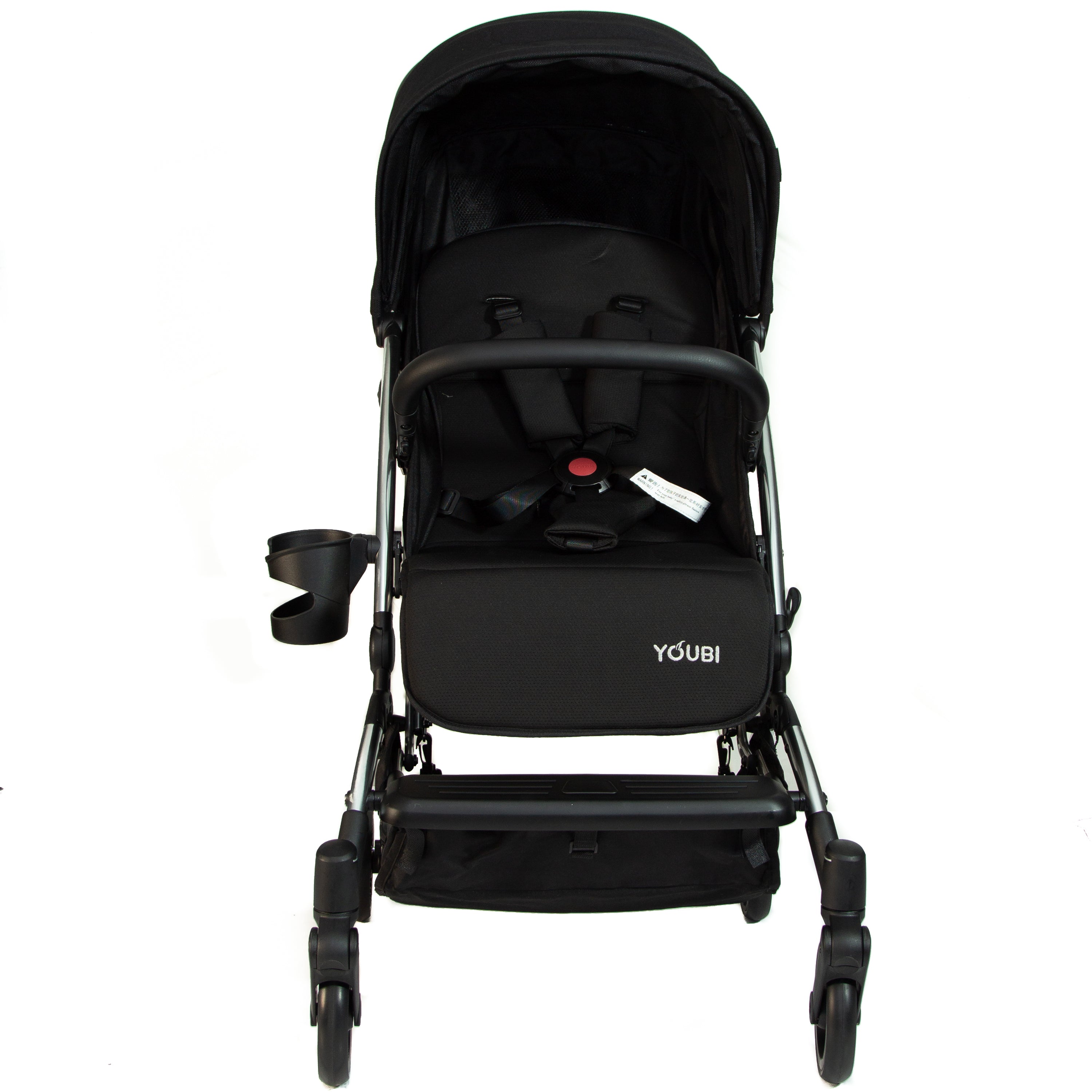 Youbi Toddler German Travel Light Stroller-Black with New Born Attachment - Laadlee