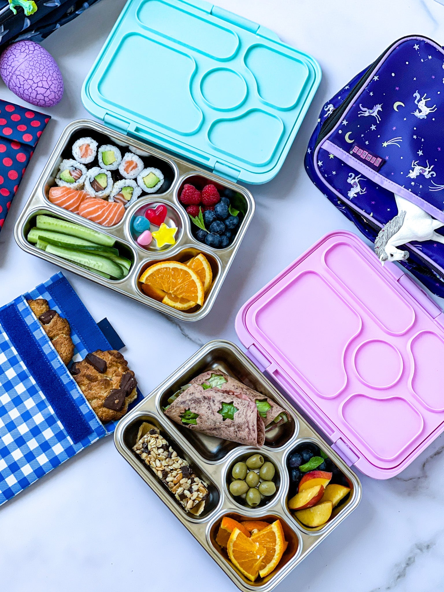 Yumbox Presto 5 Compartment Stainless Steel Lunch Box - Rose Pink - Laadlee