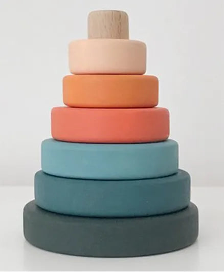 SABO Concept - Wooden Toy Ring Stacker Mini - Tropics - Laadlee