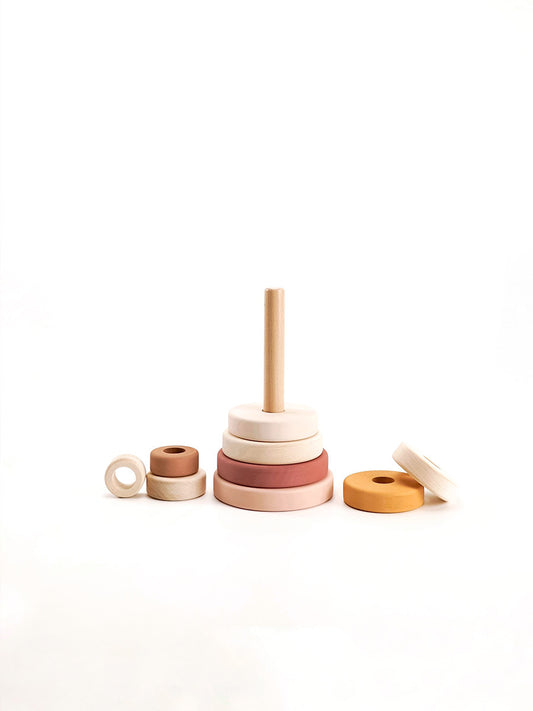 SABO Concept - Wooden Toy Ring Stacker - Light Pink - Laadlee