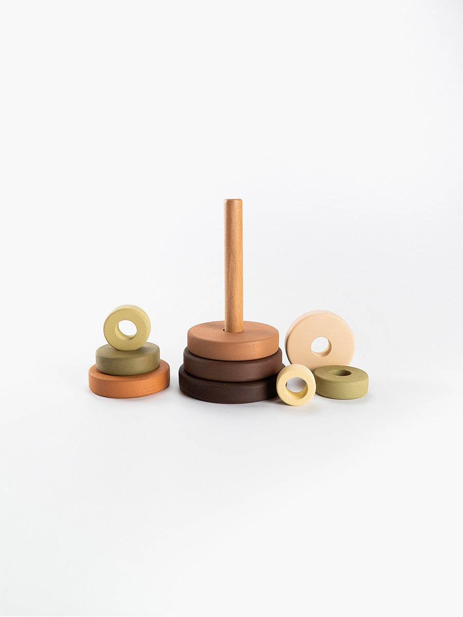 SABO Concept - Wooden Toy Ring Stacker - Olive - Laadlee
