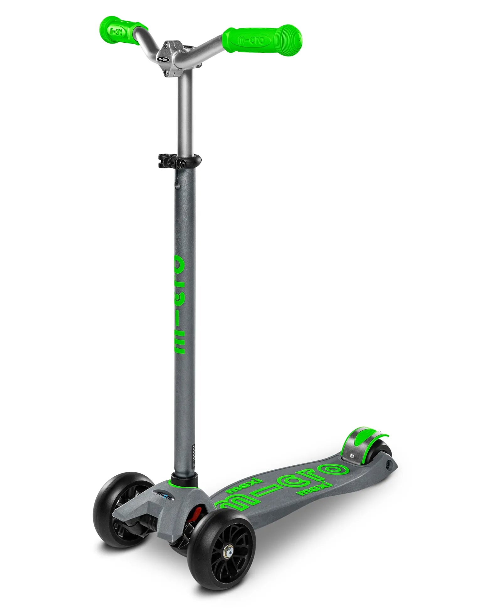 Micro Maxi Deluxe Pro Scooter - Grey and Green - Laadlee