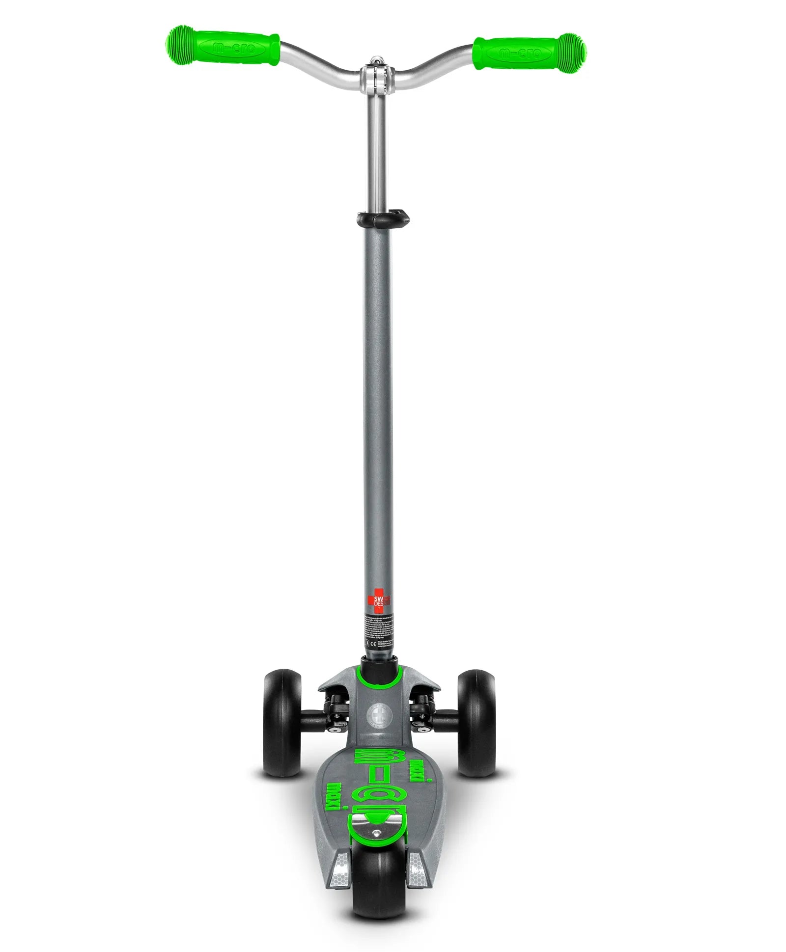 Micro Maxi Deluxe Pro Scooter - Grey and Green - Laadlee