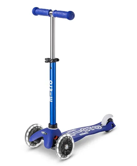 Micro Mini Deluxe Scooter with LED Wheels  - Blue White - Laadlee