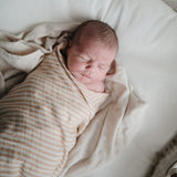 Mushie Swaddle - Natural Stripe - Laadlee