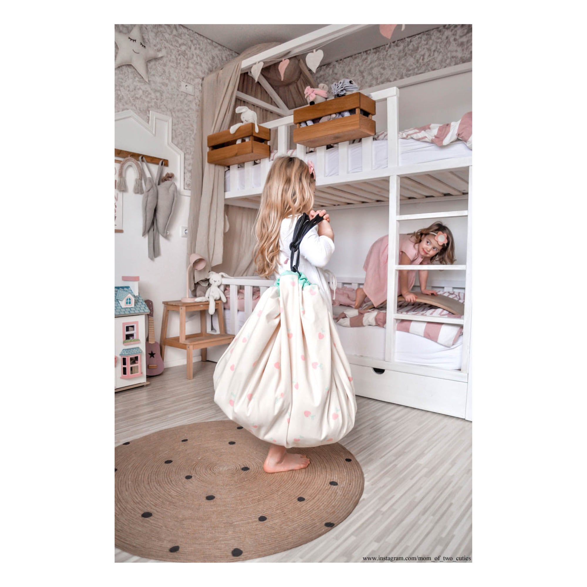 Play & Go Playmat & Storage Bag - Cherry Love - Laadlee