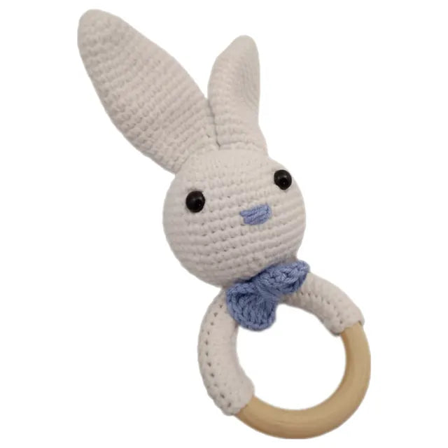 Pikkaboo HeavenlyHugs Mr. Rabbit Crochet Teether, Booties, and Blanket Set - Laadlee